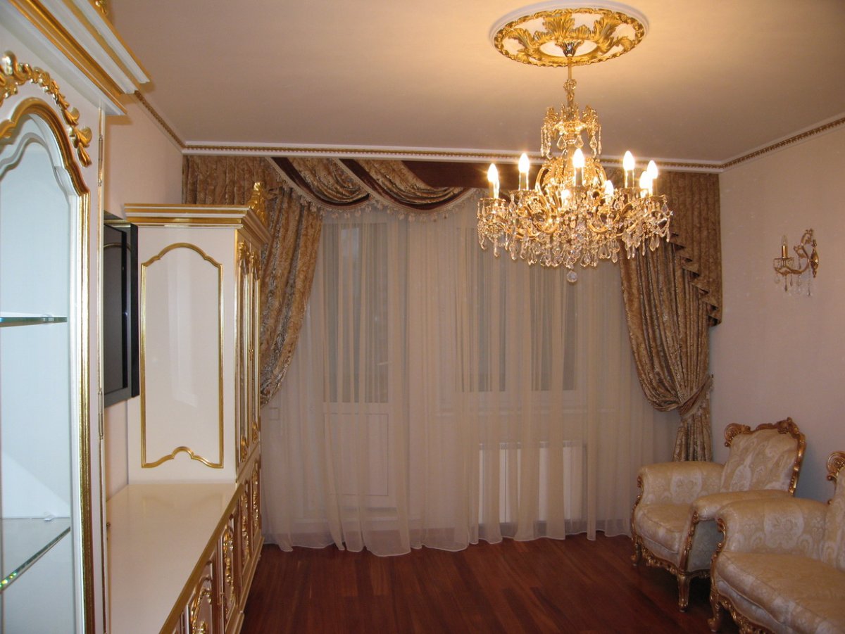 Шторы в стиле рококо Барокко в интерьере