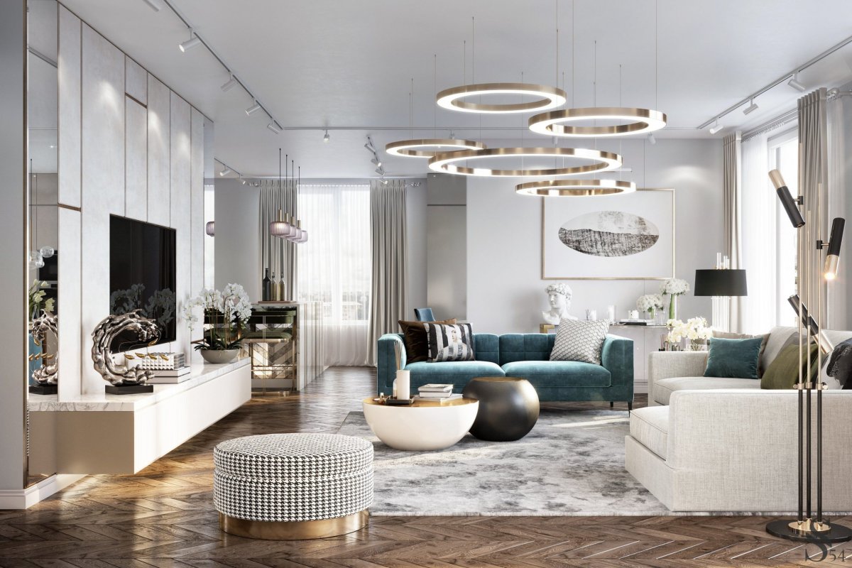 Лакшери интерьер гостиной