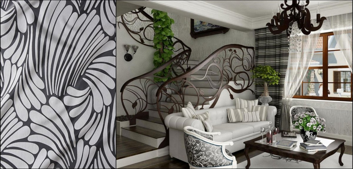 Обои в стиле Модерн в интерьере