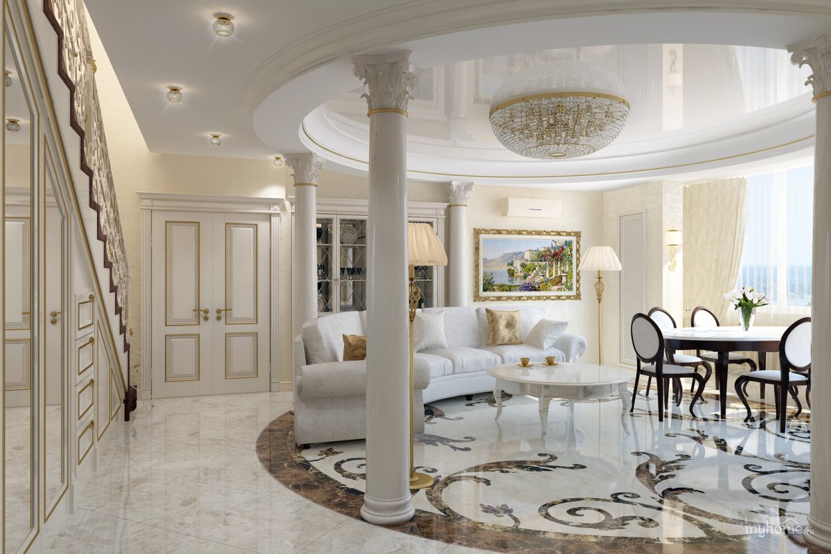 Колонна на белом фоне