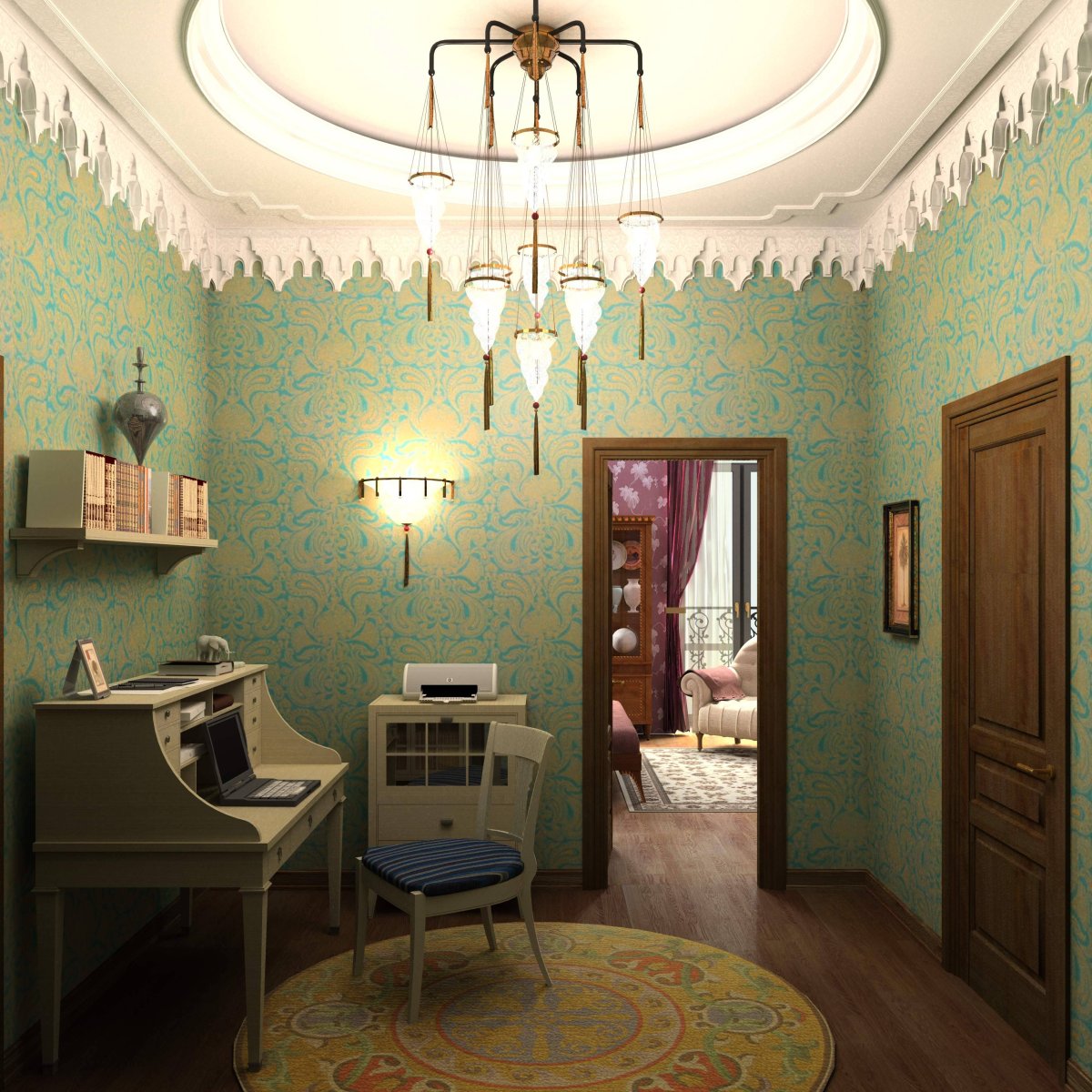 Интерьер комнаты в стиле ретро