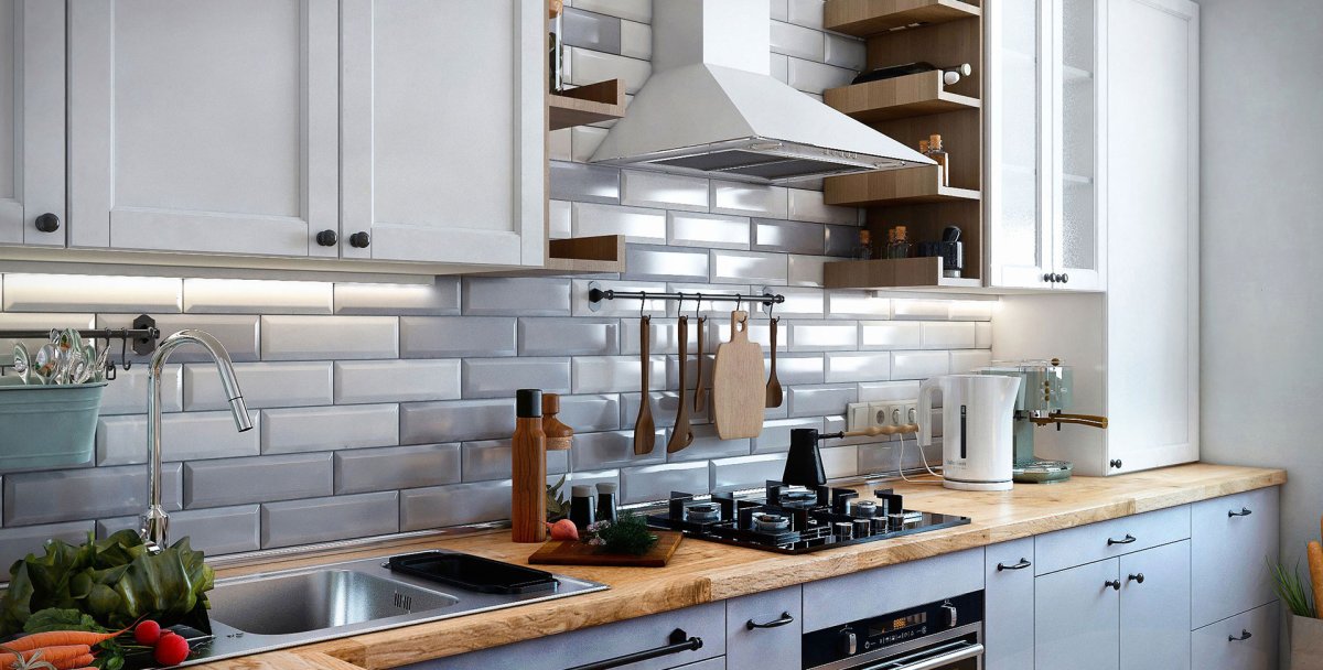 Фартук для кухни в скандинавском стиле