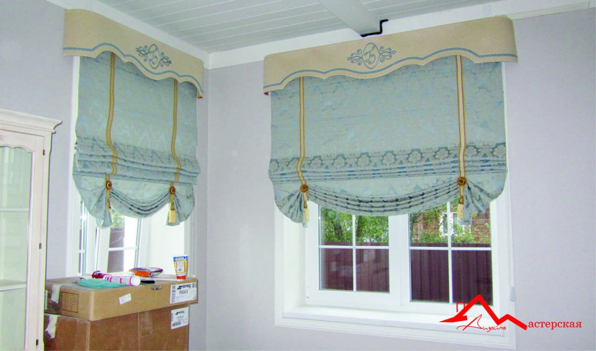 Фигурный низ римской шторы