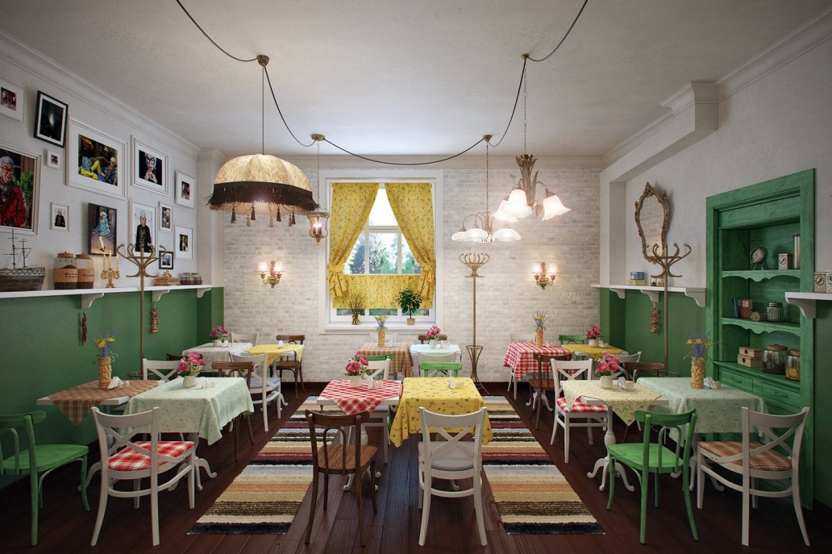 Кафе в деревенском стиле