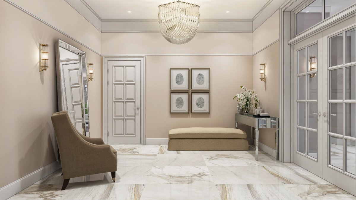 Темный пол светлые двери