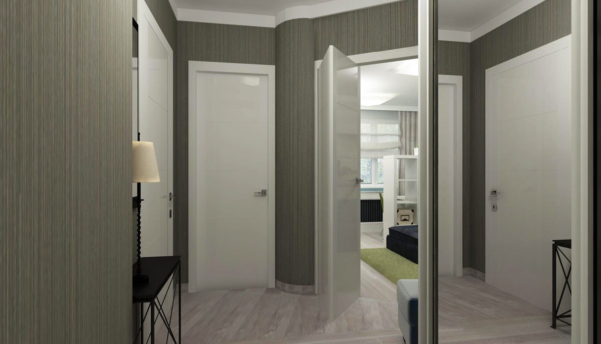 Обои под светлые двери