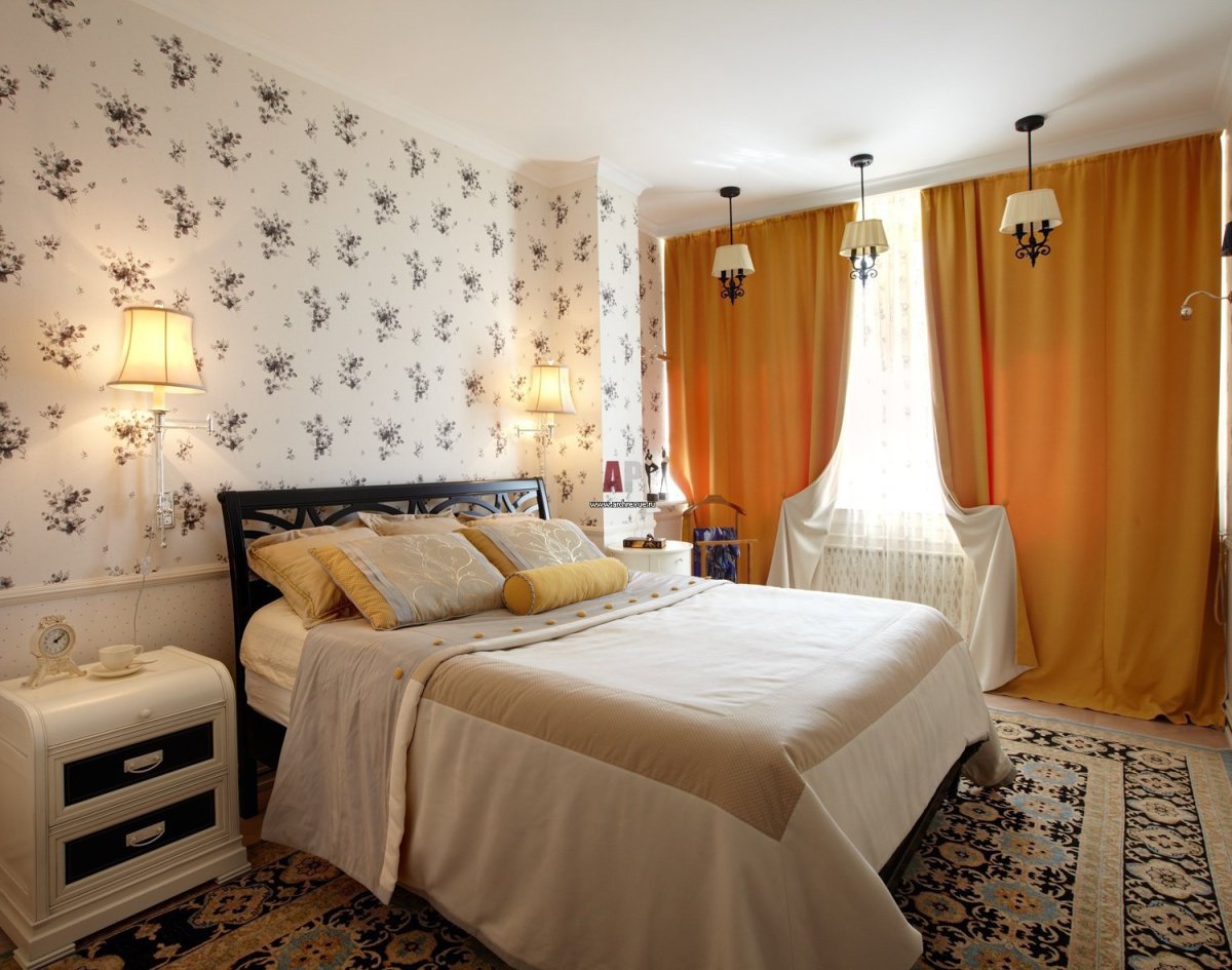 Простой интерьер спальни