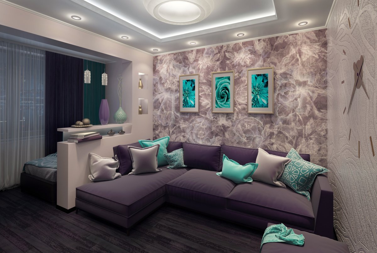 Спальня совмещенная с гостиной