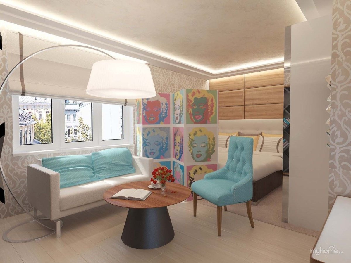 Спальня совмещенная с гостиной