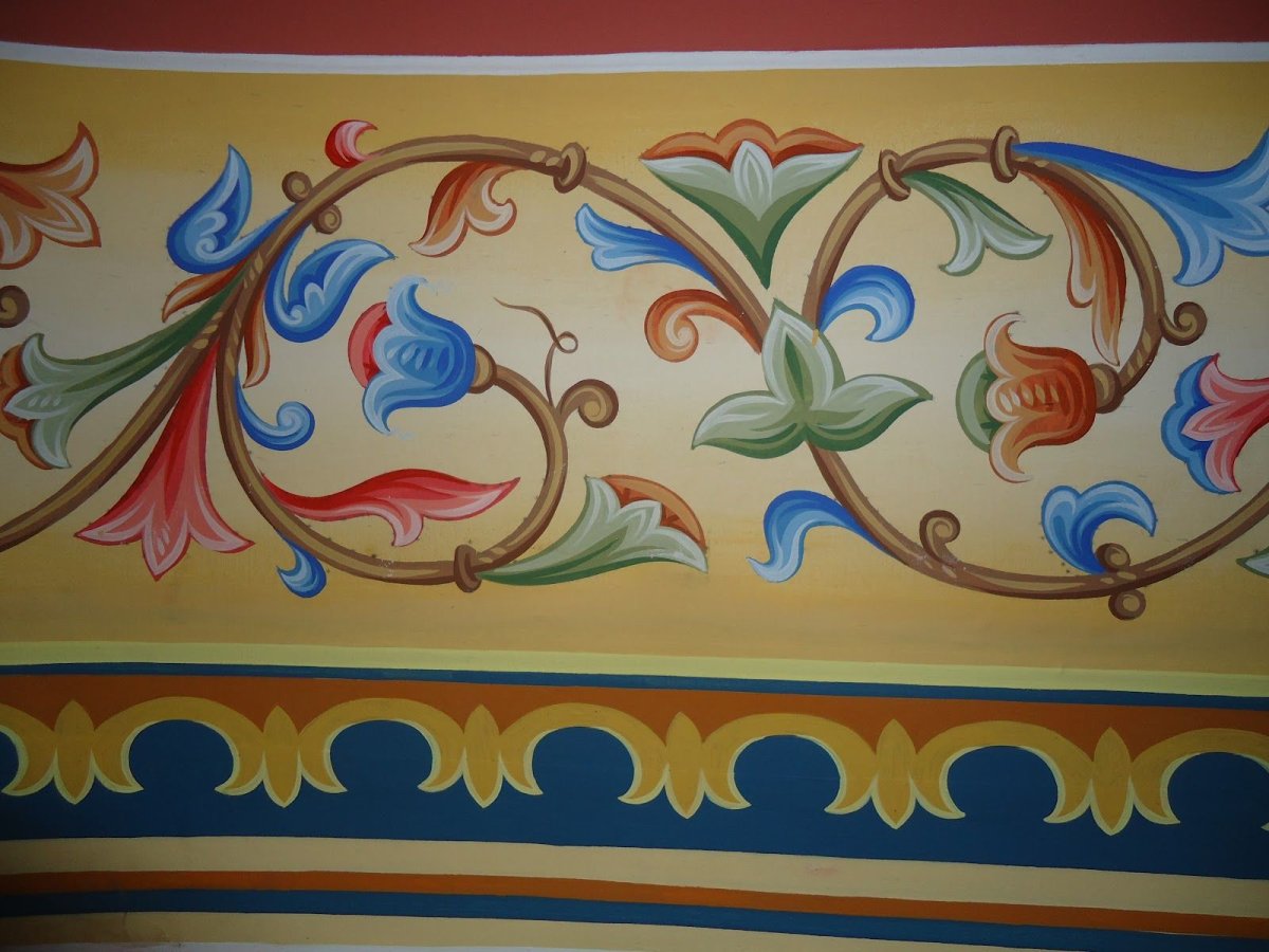 Роспись стен в деревенском стиле