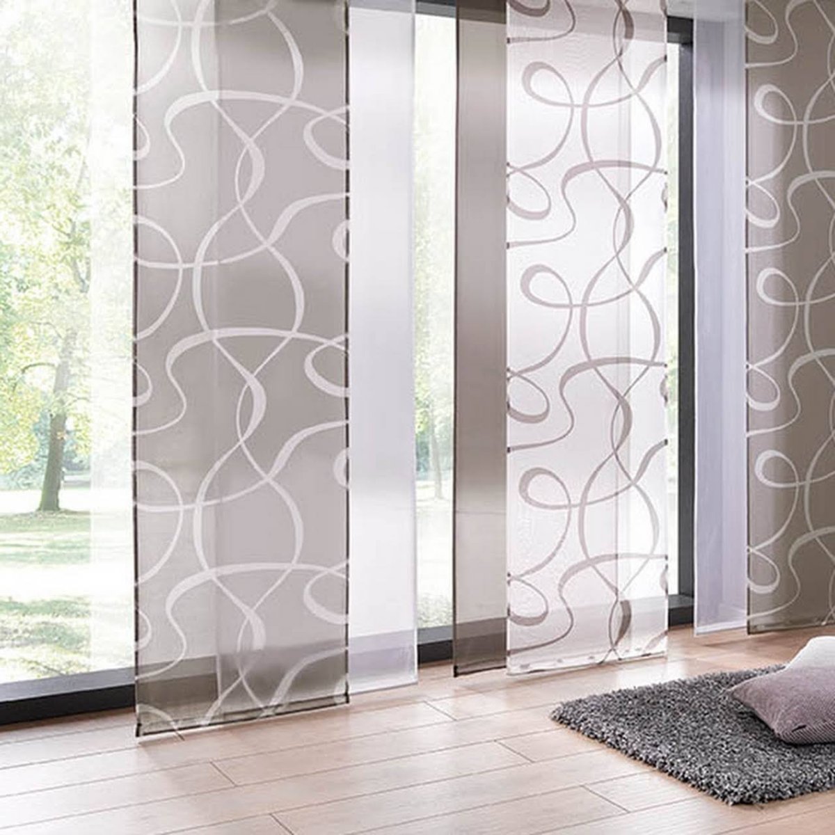 Японские шторы для зонирования