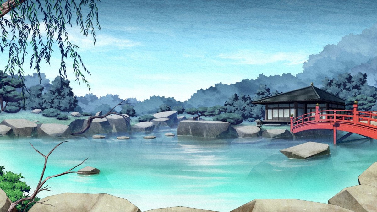 Озеро в японском стиле