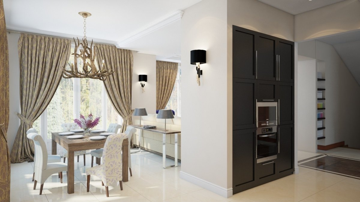 Кухня с сиреневыми акцентами