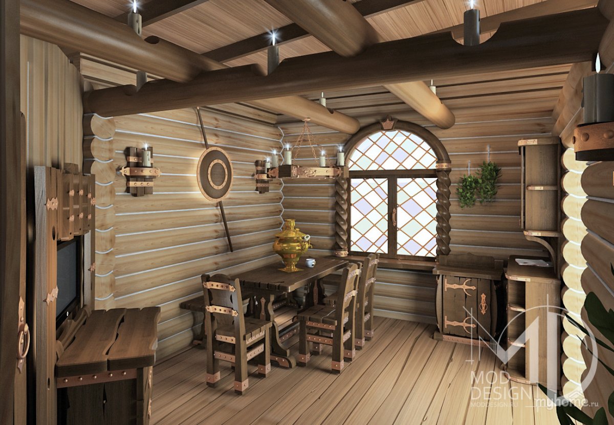 Баня в деревенском стиле