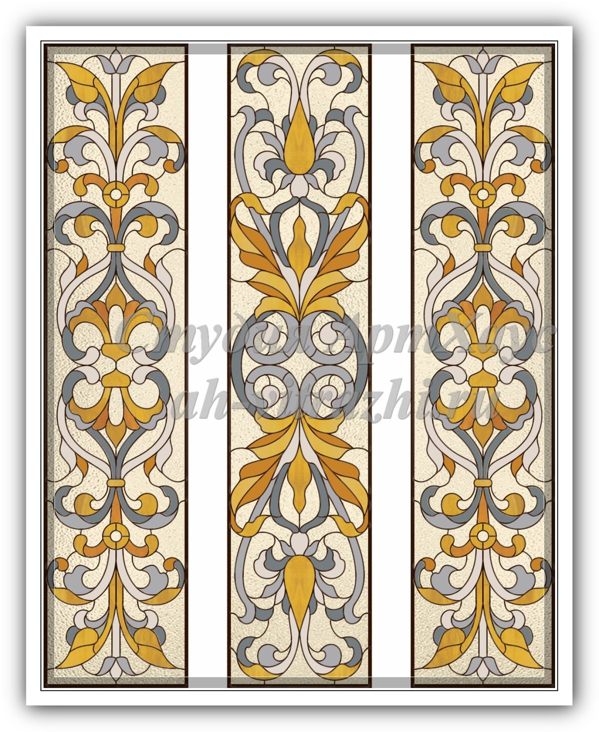 Витраж вертикальный орнамент