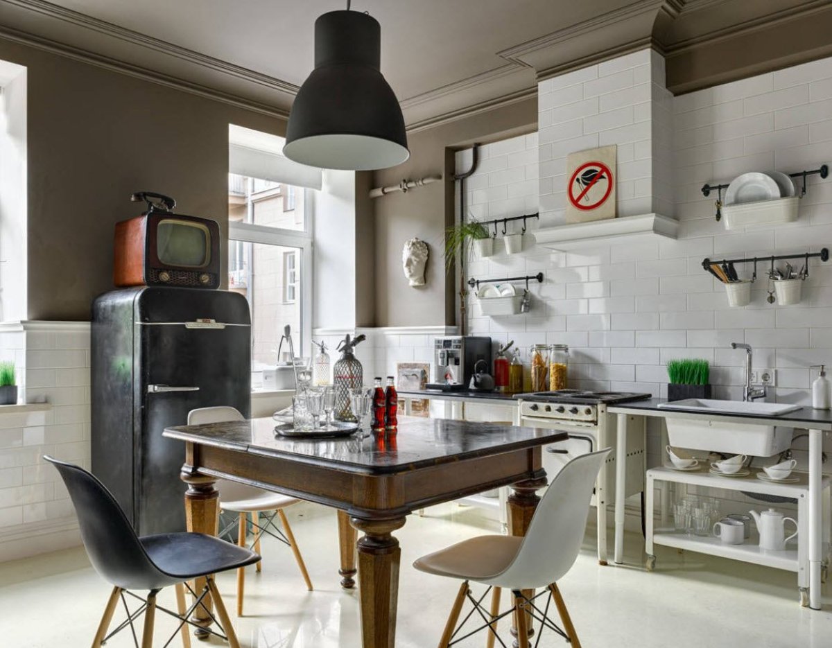 Кухня в стиле ретро гранж