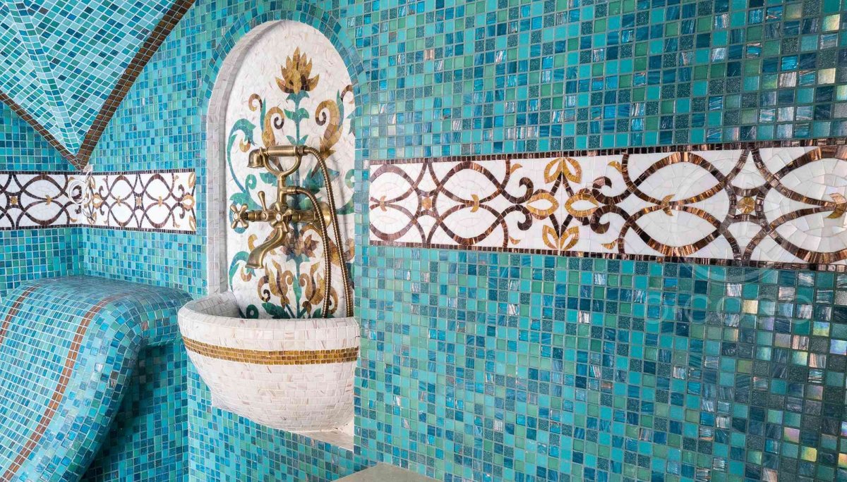 Мозаика стена хаммам узоры