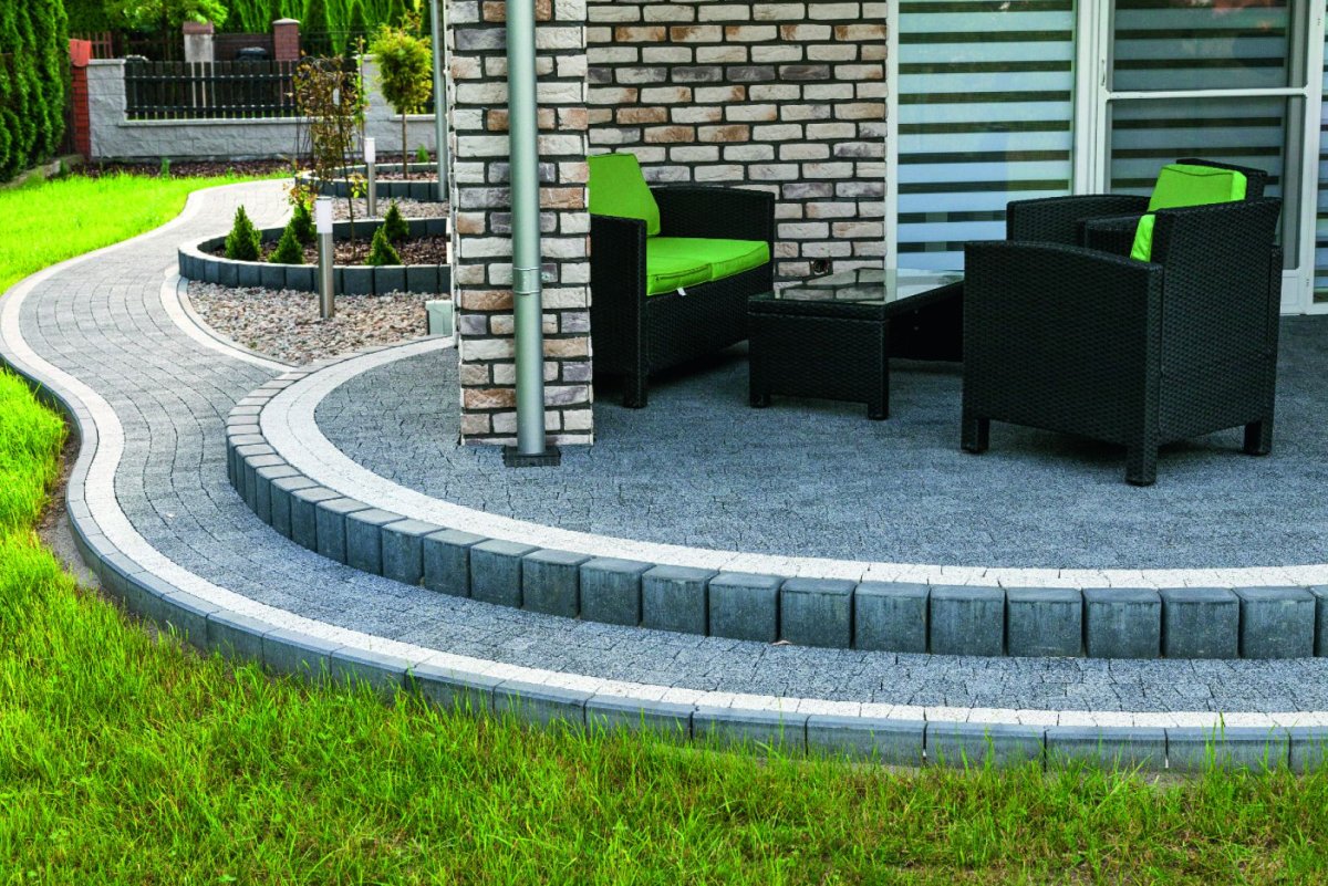 Терраса из брусчатки