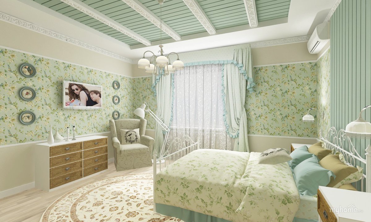 Спальня 9кв в стиле Прованс