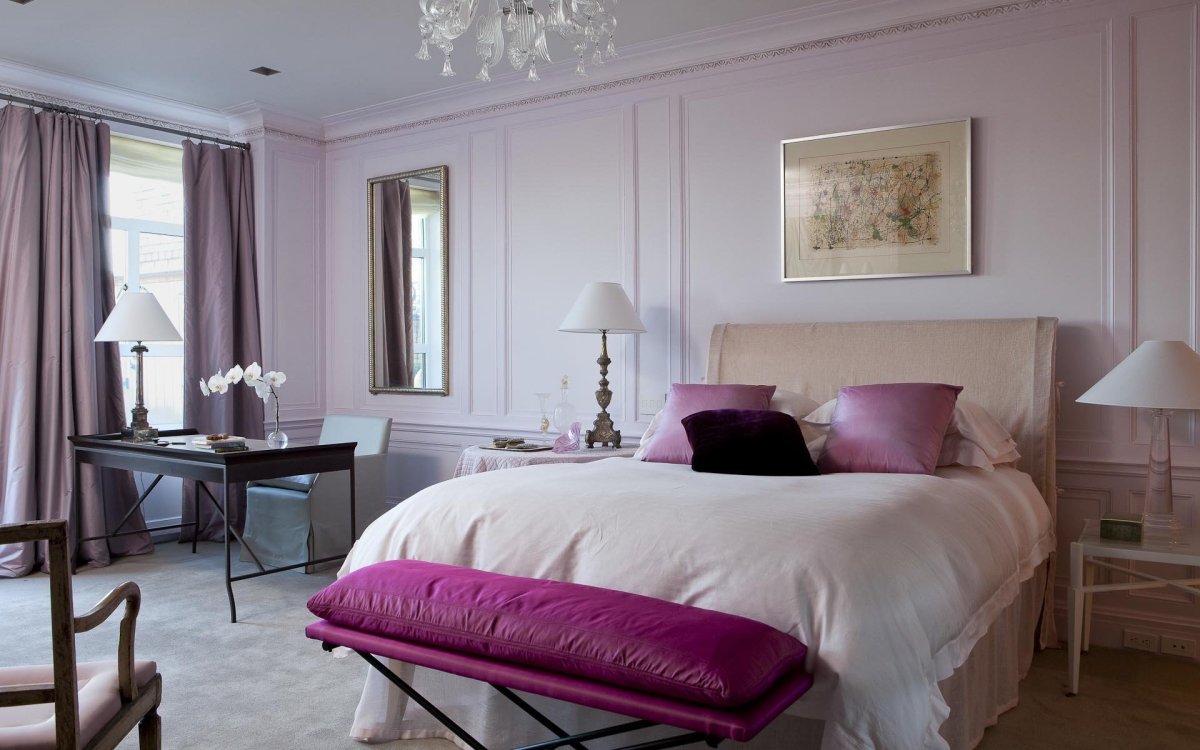 Серо Лавандовая спальня