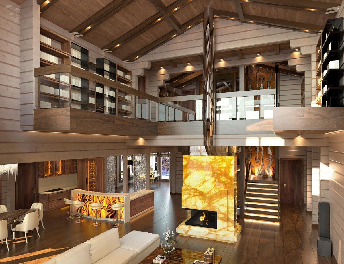 Лофт в доме из клееного бруса