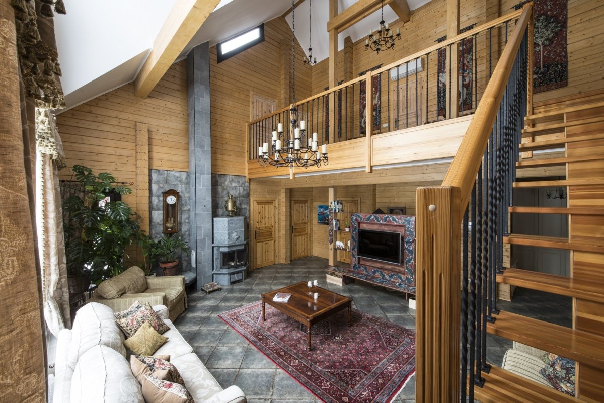 Интерьер лофт на даче