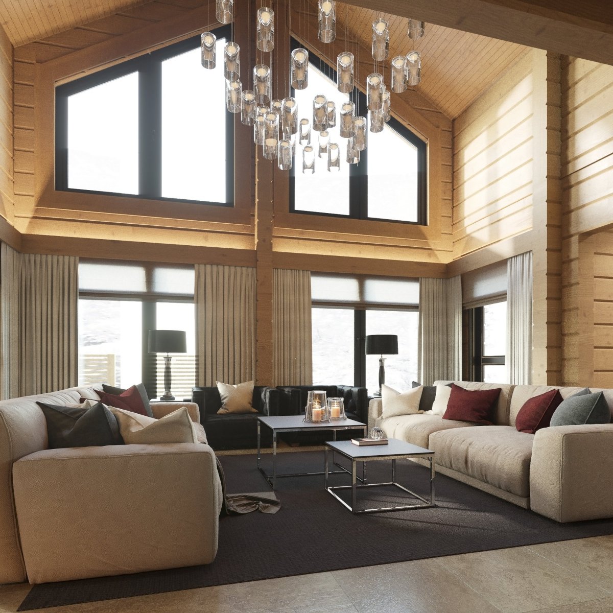 Дом с панорамными окнами двухэтажный