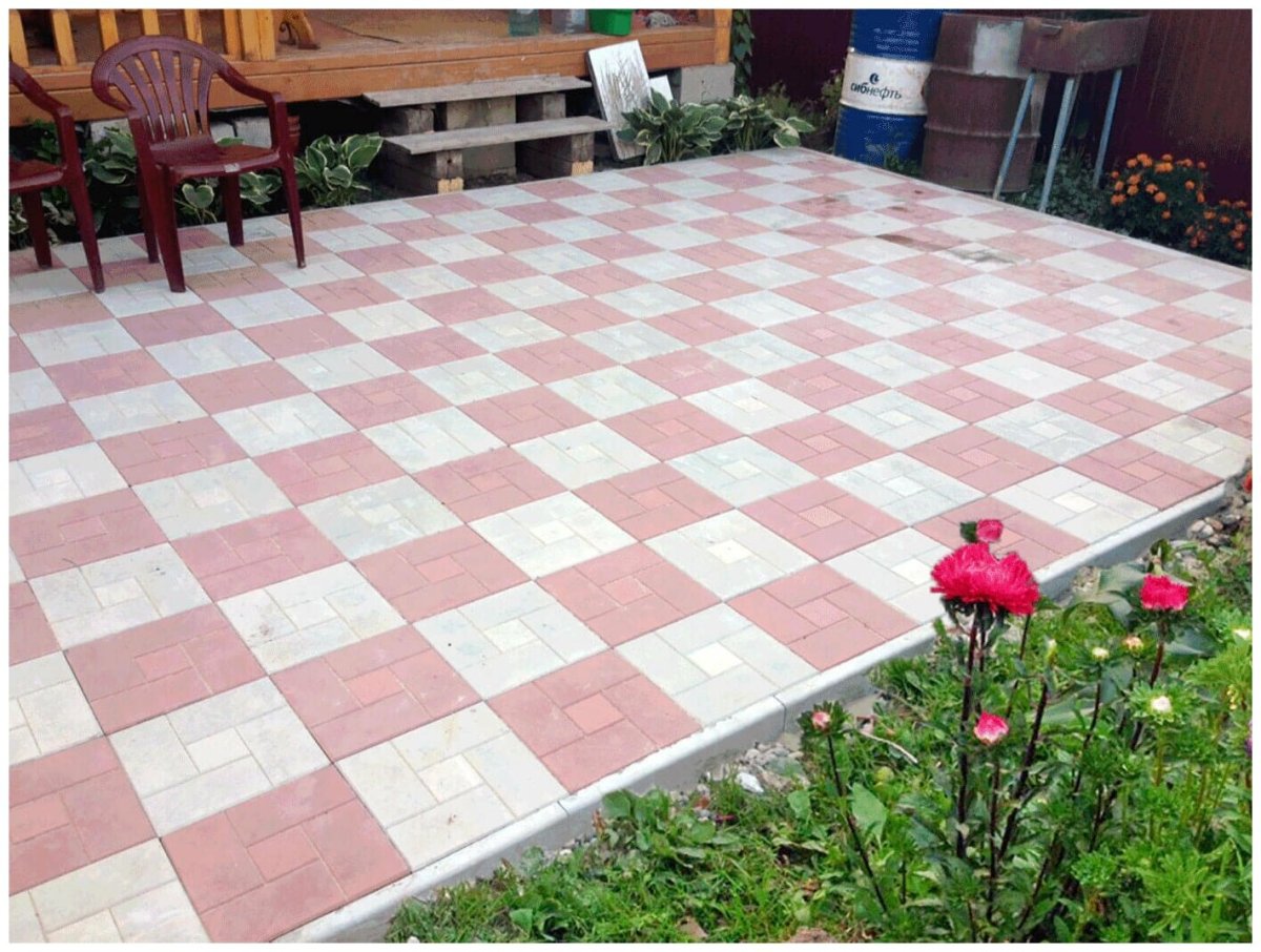 Тротуарная плитка в шахматном порядке