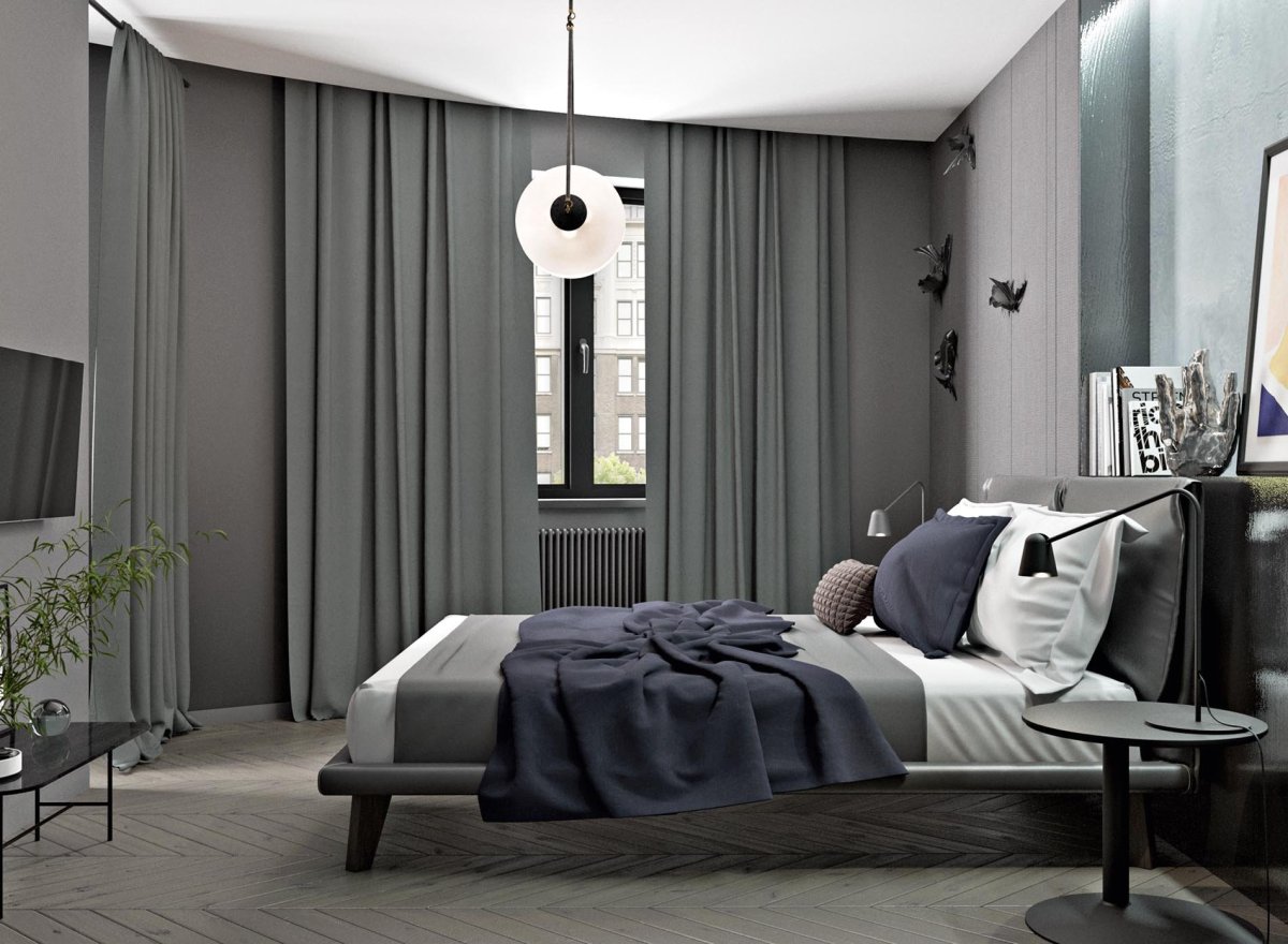 Черная стена в интерьере