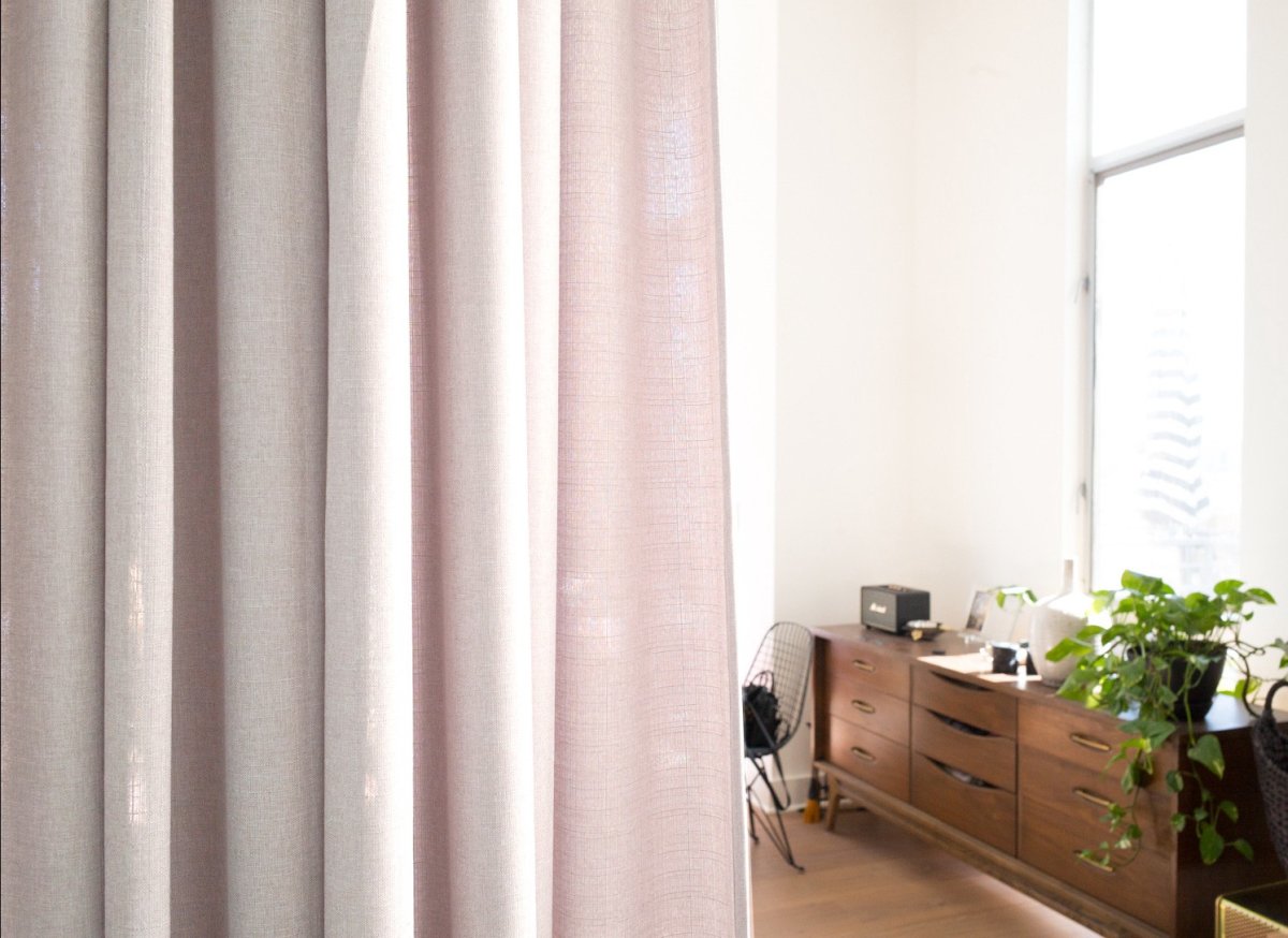 Двухцветные льняные шторы