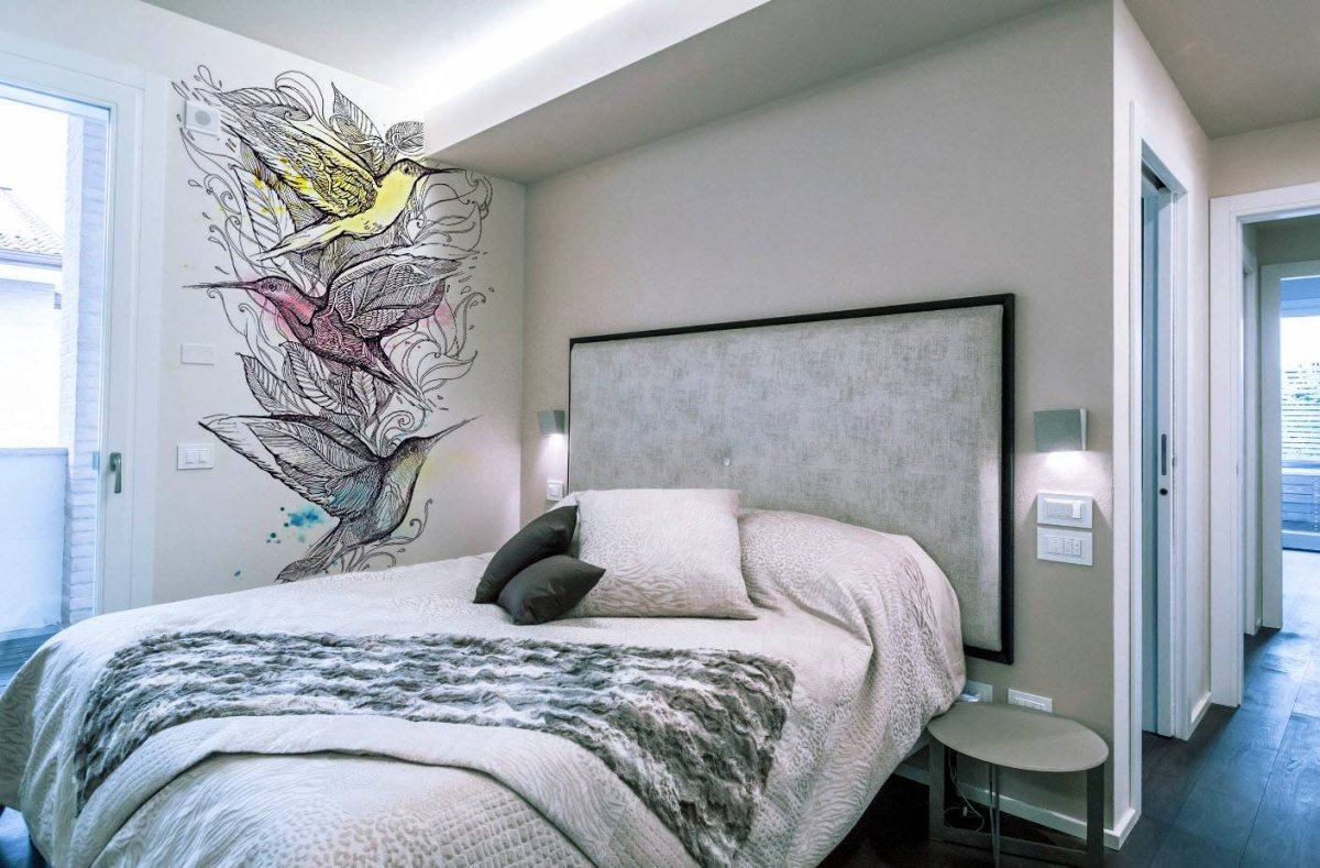 Спальня+дизайн+в светлых тонах можно морской стиль