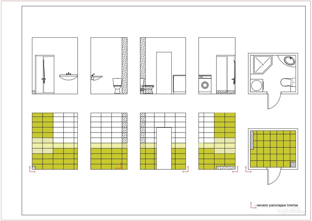 Раскладка плитки в котельной