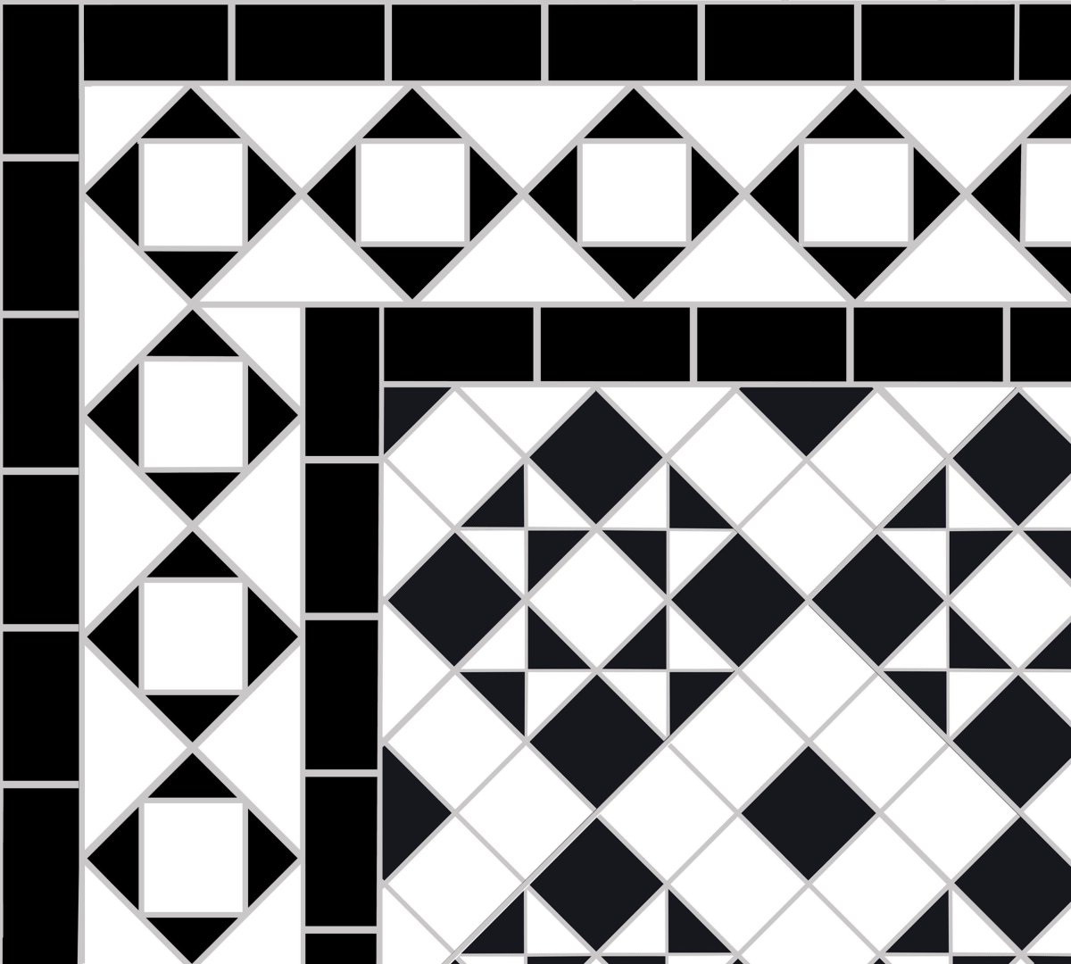 Плитка черно белая геометрия