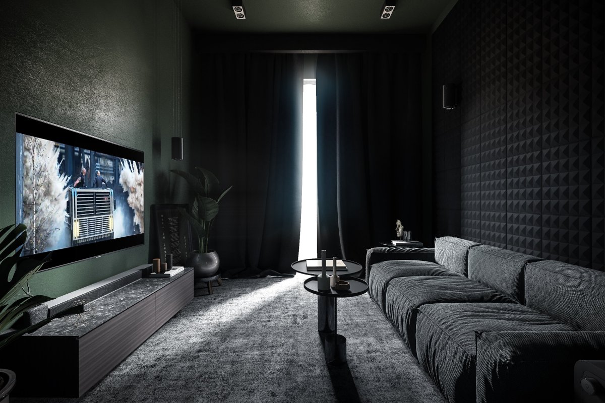 Комната в темных тонах для подростка девочки