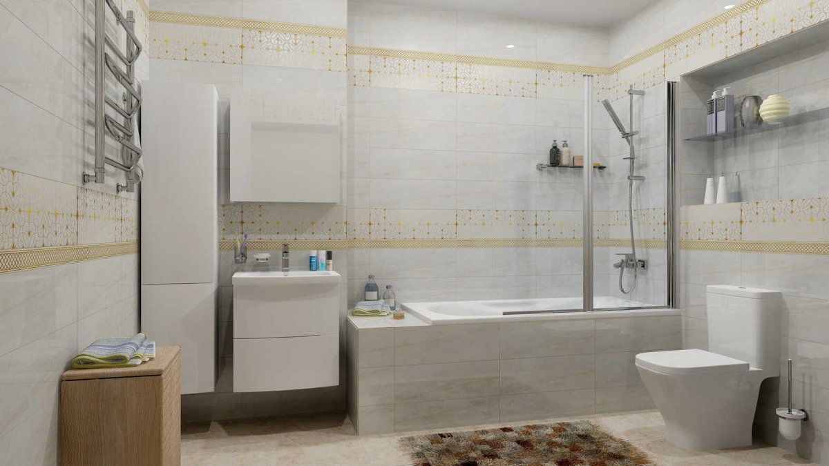 Плитка Алма керамика соты Дублин в интерьере