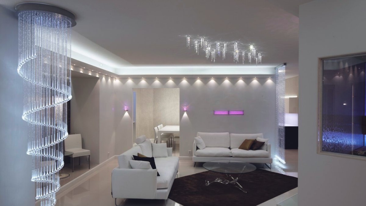 Неоновые лампы в интерьере