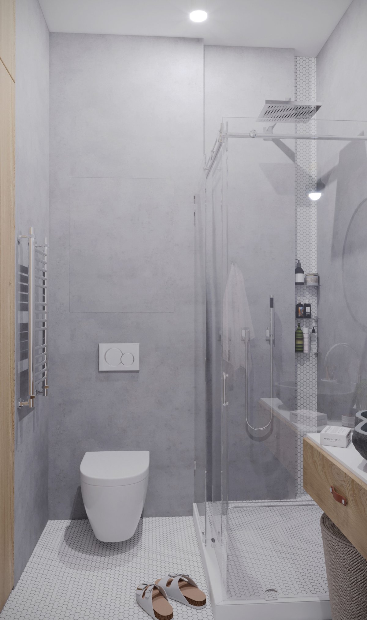 Ванная комната со стеклянной стеной