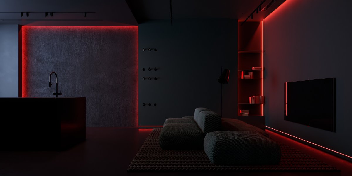 Комната в стиле неон