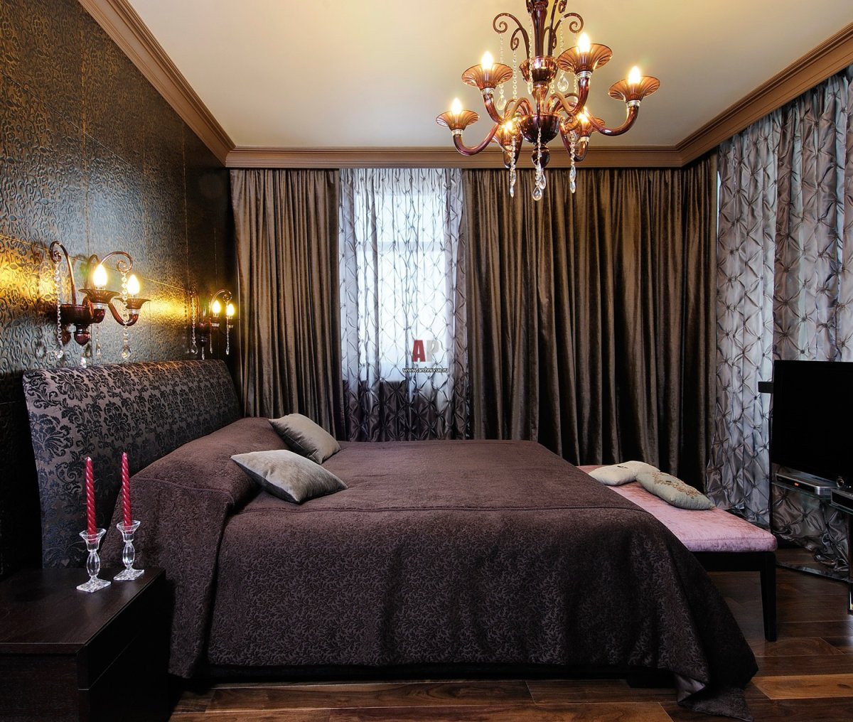 Спальня шоколадного цвета