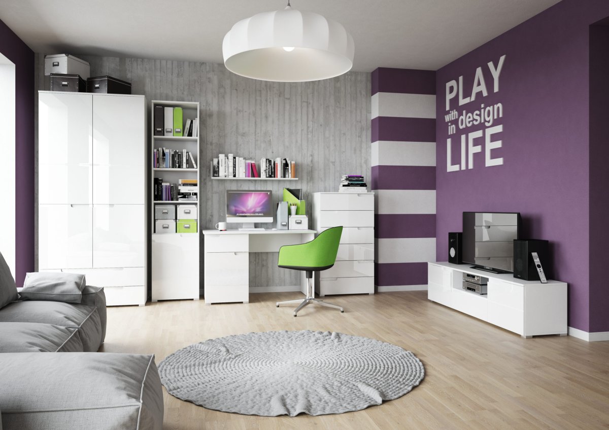 Фиолетовая комната для подростка