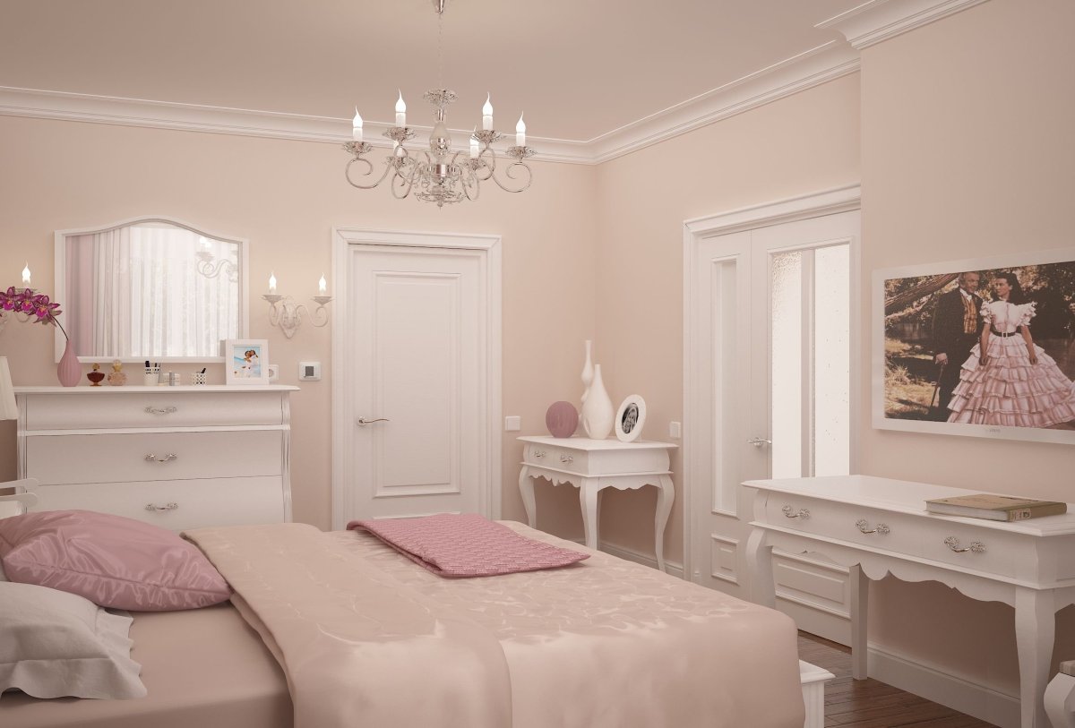 Спальня Неоклассика пыльная роза