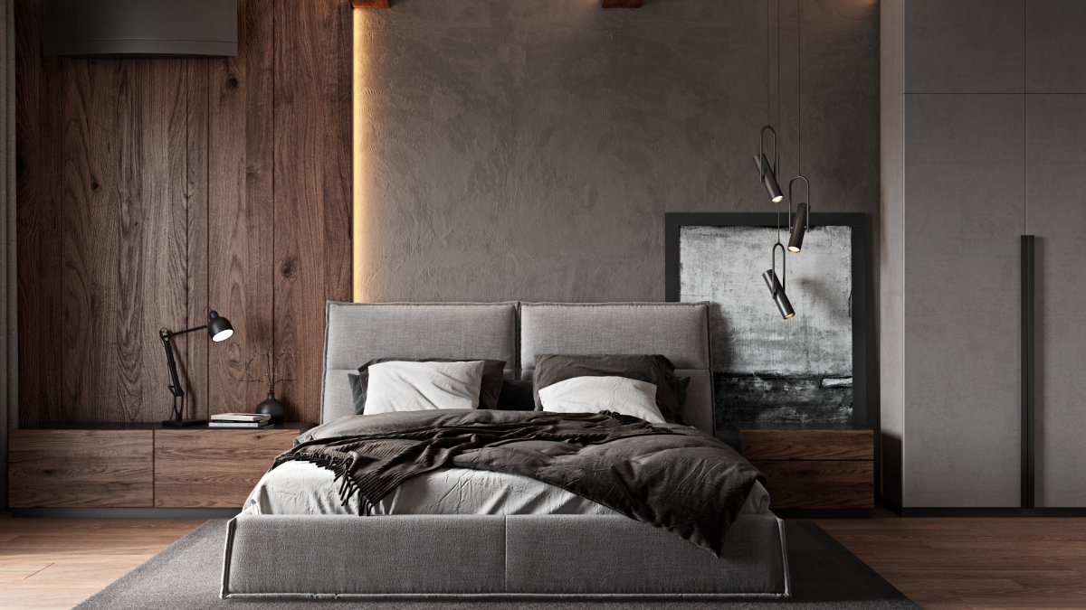 Необычное освещение спальни