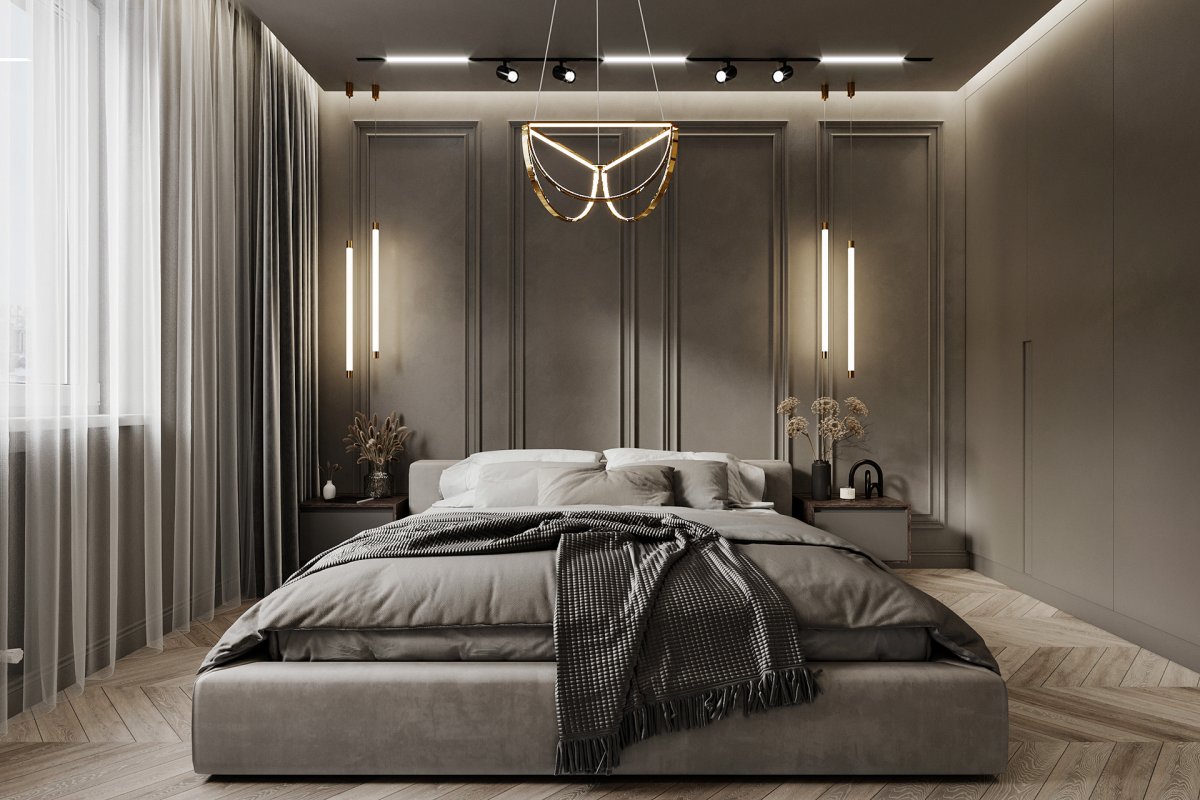 Маленькая спальня в эко стиле