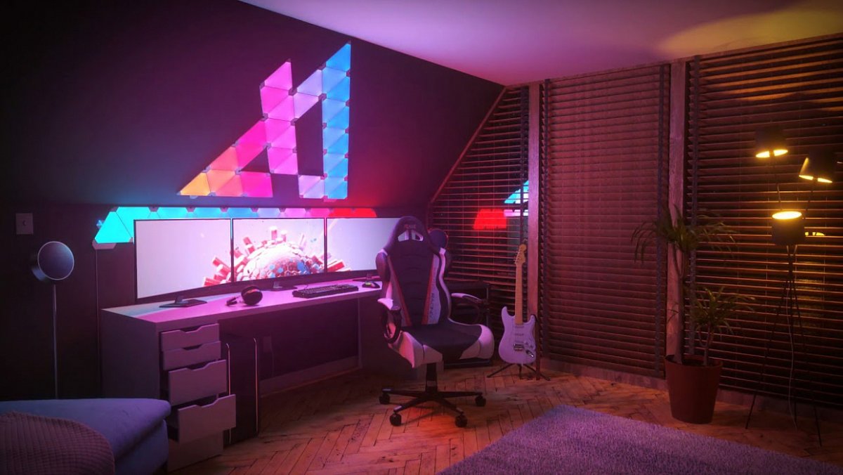 Геймерская комната с подсветкой неон