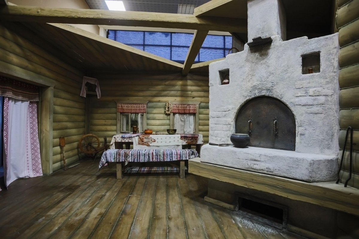 Фон русская изба