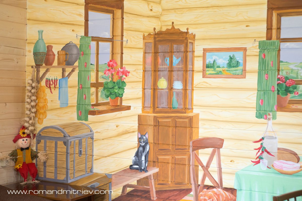 Деревенский дом изнутри