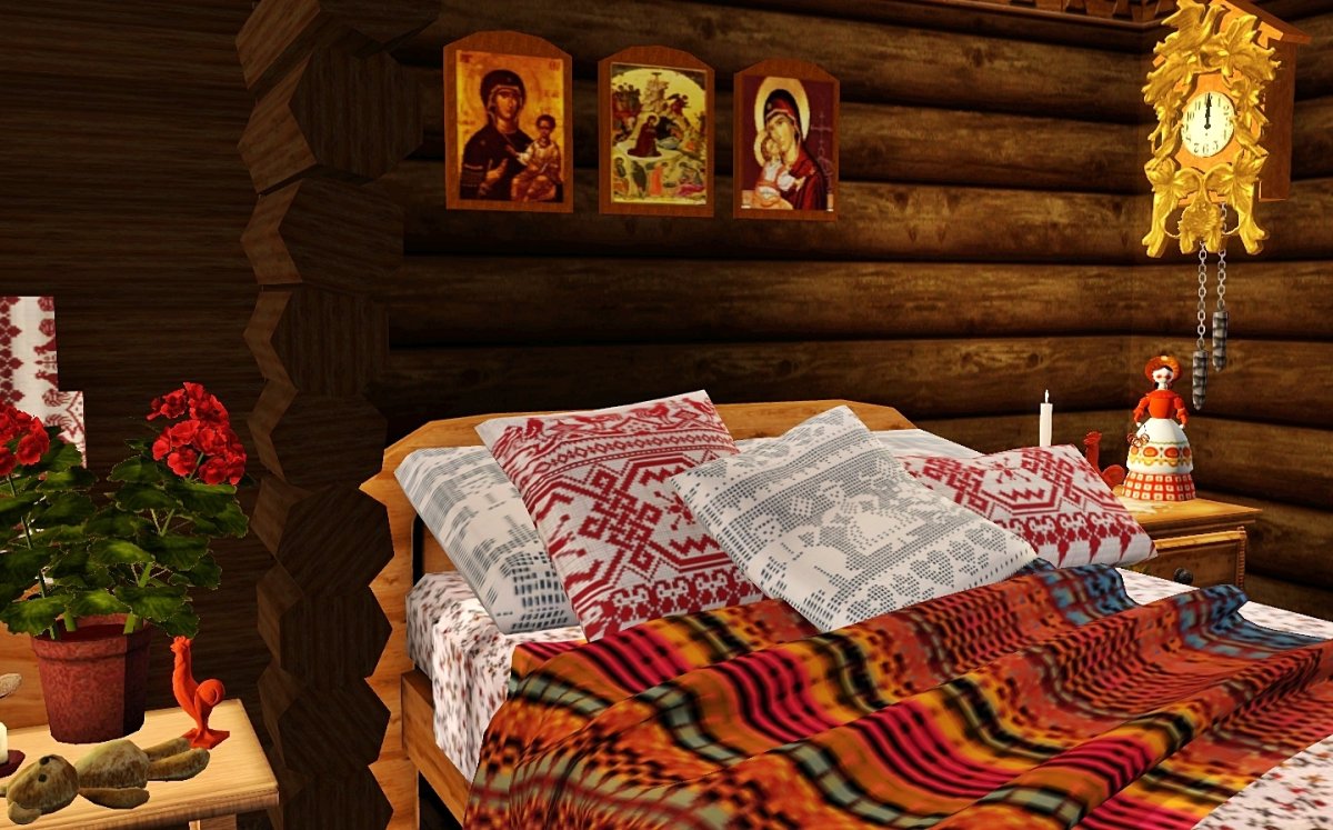Деревянный домик изнутри