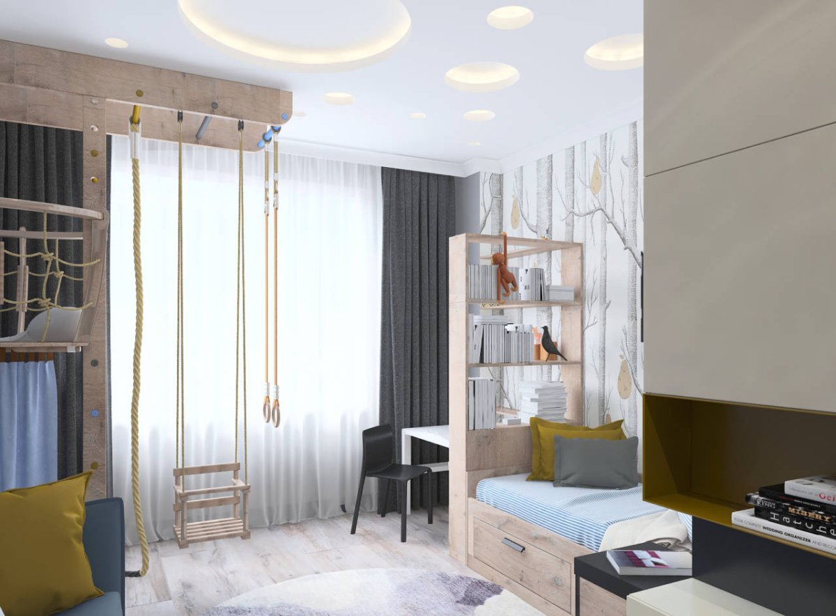 Зонирование детской комнаты для девочки