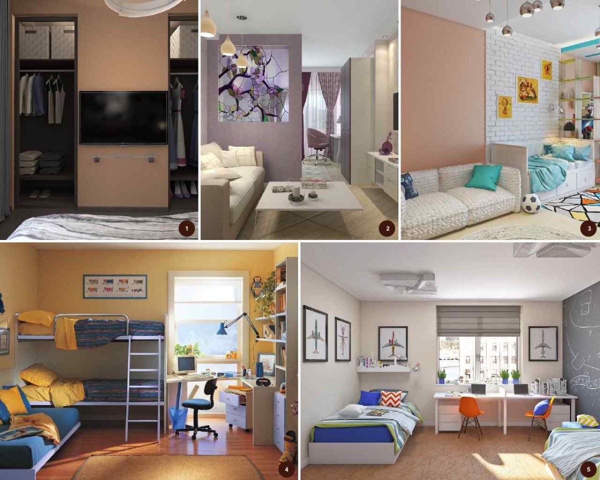 Гостиная и детская в одной комнате