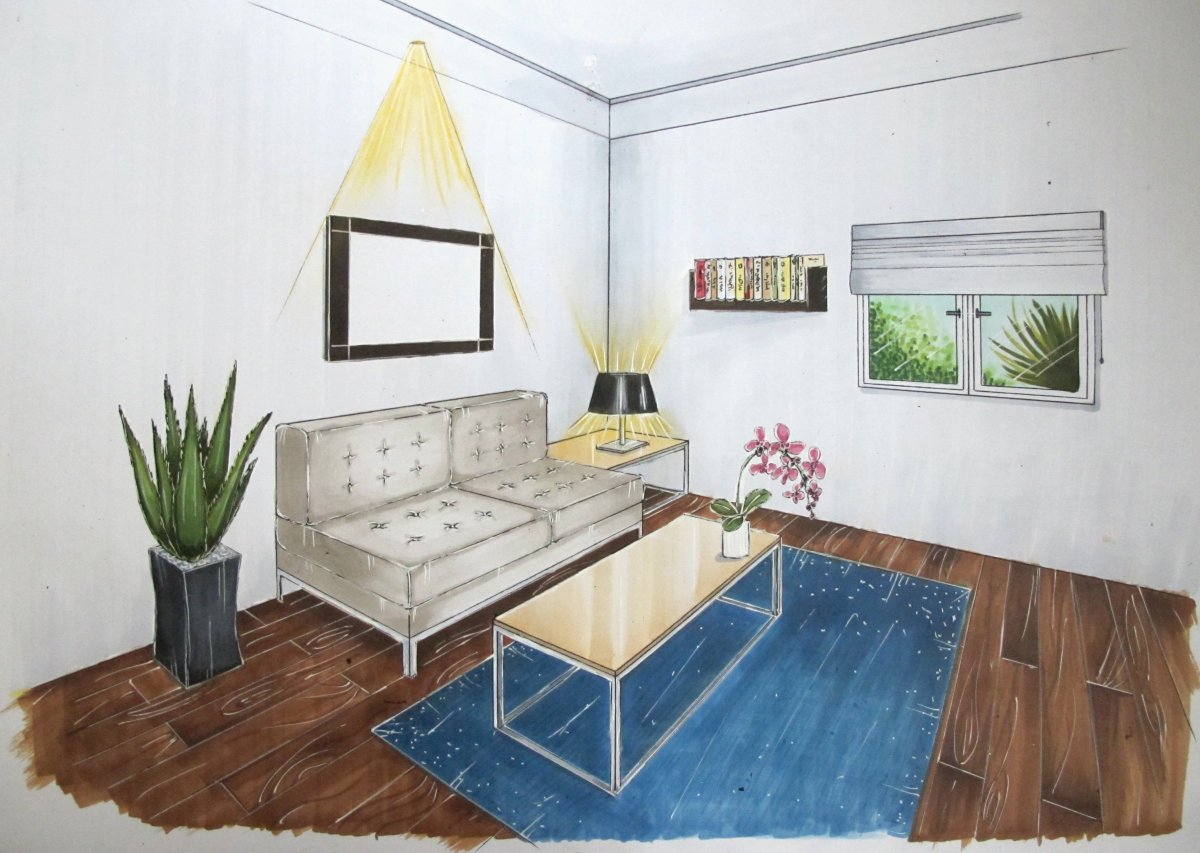 Procreate визуализация интерьера